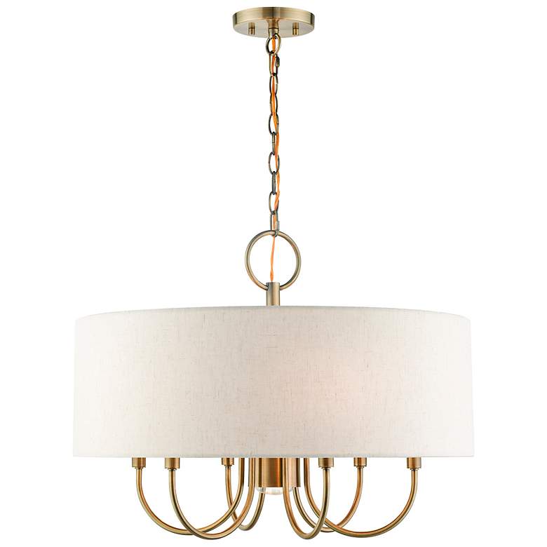 Image 7 Blossom 24" Wide Antique Brass Drum Chandelier more views