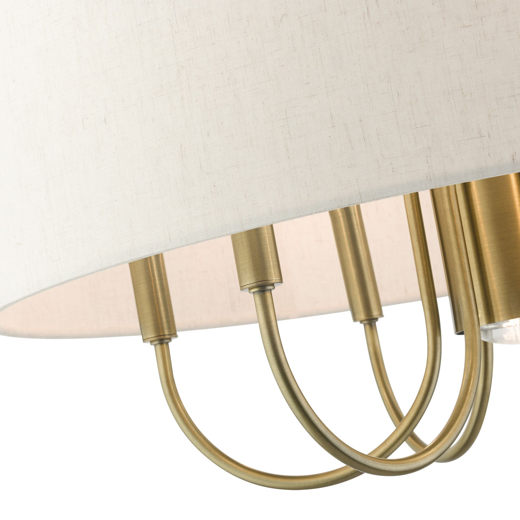 Blossom 24" Wide Antique Brass Drum Chandelier in scene