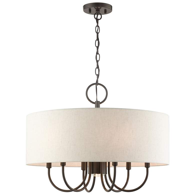 Image 2 Blossom 24" Wide English Bronze Drum Pendant Light