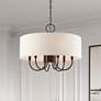1_Blossom 24" Wide English Bronze Drum Pendant Light