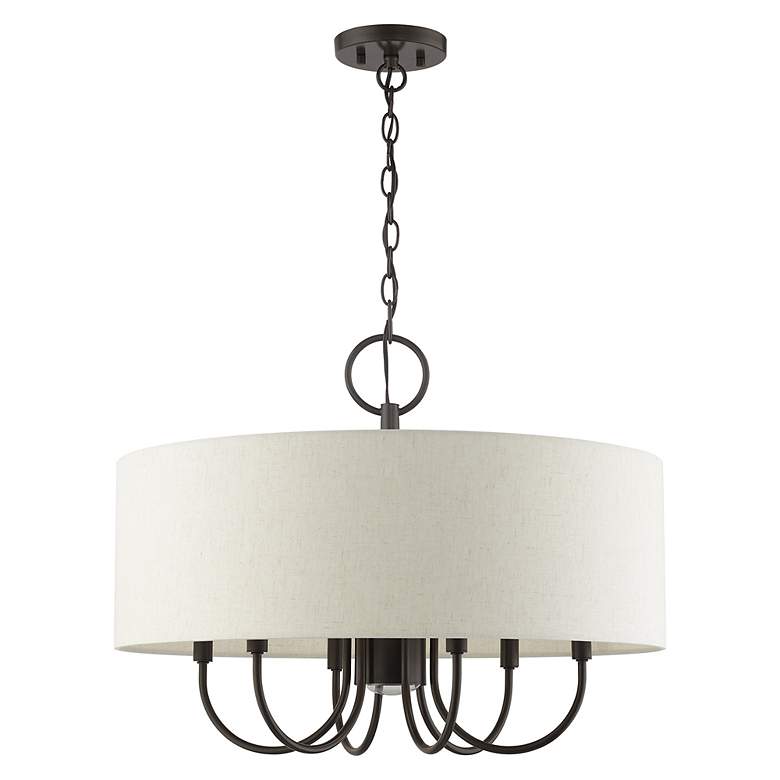 Image 3 Blossom 24" Wide English Bronze Drum Pendant Light more views