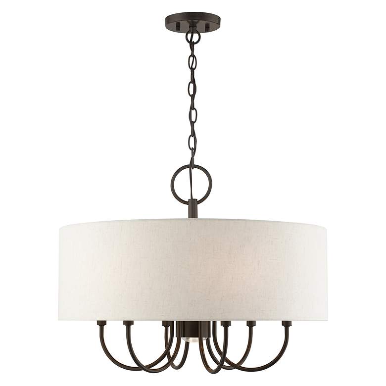 Image 4 Blossom 24" Wide English Bronze Drum Pendant Light more views
