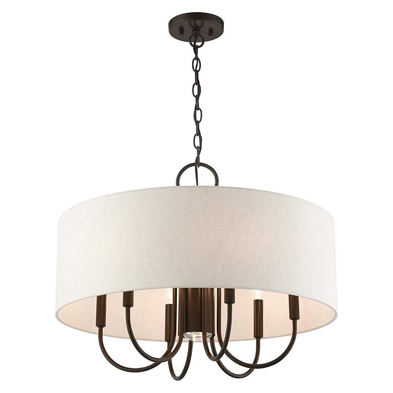 Image 6 Blossom 24" Wide English Bronze Drum Pendant Light more views