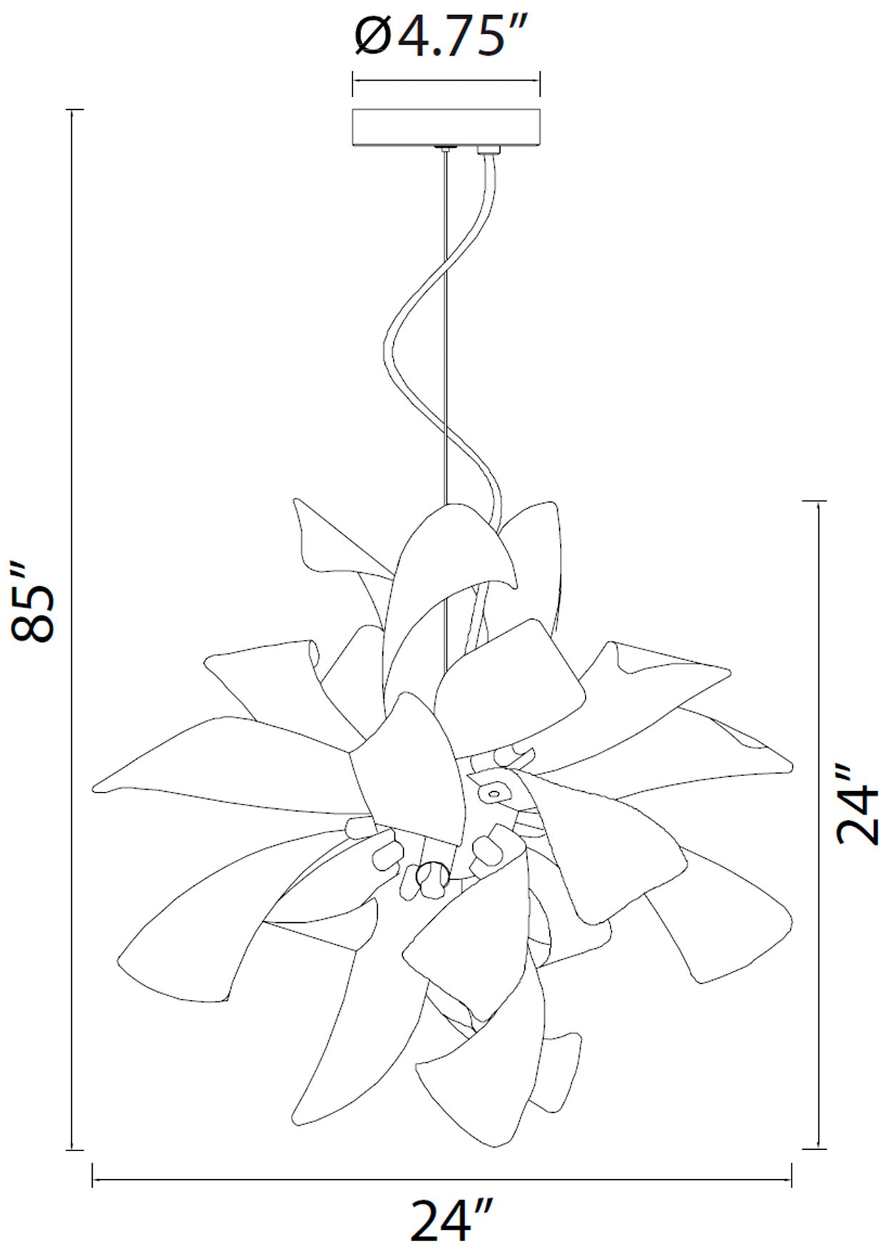 Image 3 Blossom 24" Wide Matte Black and Matte White Chandelier more views