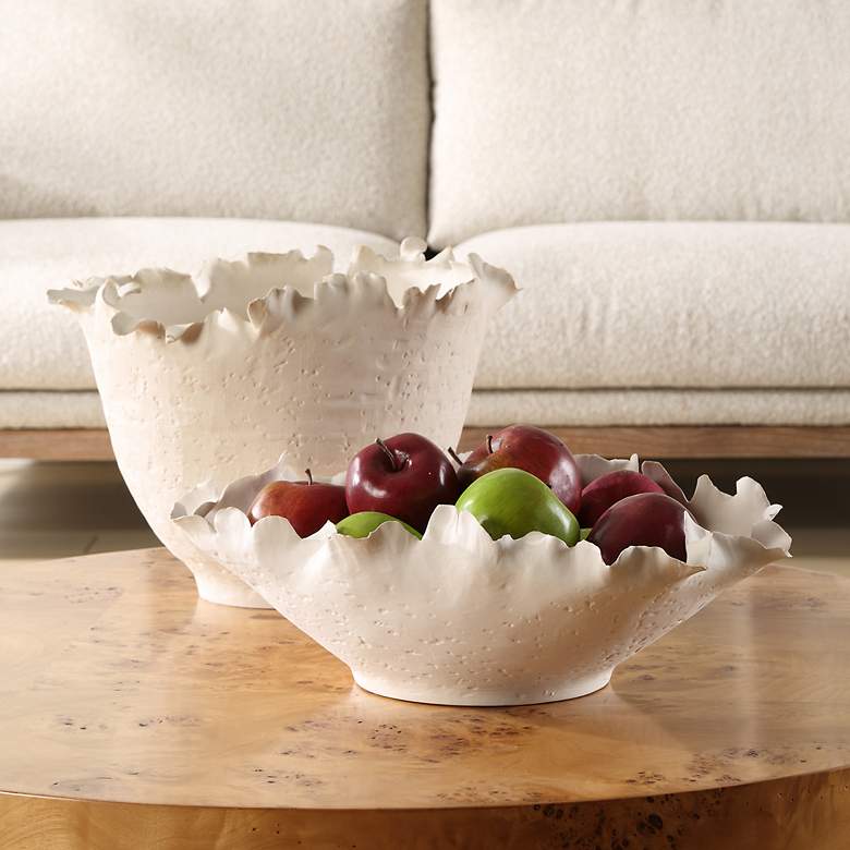 Image 3 Blossom 4.5" Tall Off White Ceramic Bowl more views