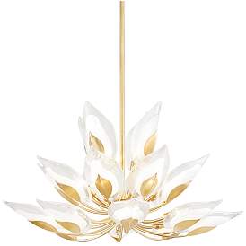 Image2 of Blossom 40 1/2" Wide Gold Leaf w/ Clear Glass Chandelier