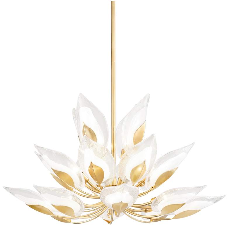 Image 2 Blossom 40 1/2" Wide Gold Leaf w/ Clear Glass Chandelier