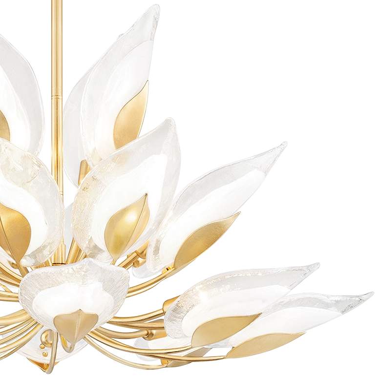 Image 3 Blossom 40 1/2" Wide Gold Leaf w/ Clear Glass Chandelier more views