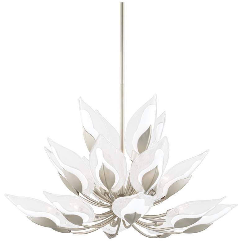 Image 1 Blossom 40 1/2 inch Wide Silver Leaf 20-Light Chandelier