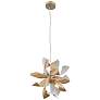 Blossom 6-Light Decorative Floral Windmill Brushed Brass Pendant Light