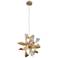 Blossom 6-Light Decorative Floral Windmill Brushed Brass Pendant Light