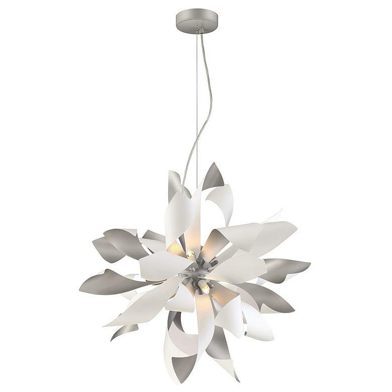 Image 1 Blossom 6-Light Decorative Floral Windmill Silver Pendant Light