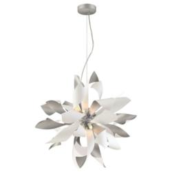 Blossom 6-Light Decorative Floral Windmill Silver Pendant Light