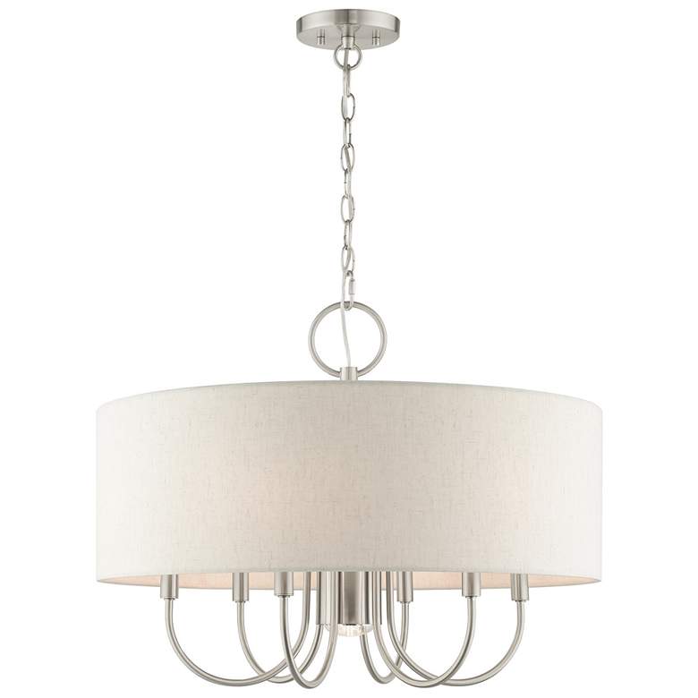 Image 1 Blossom 7 Light Brushed Nickel Pendant Chandelier