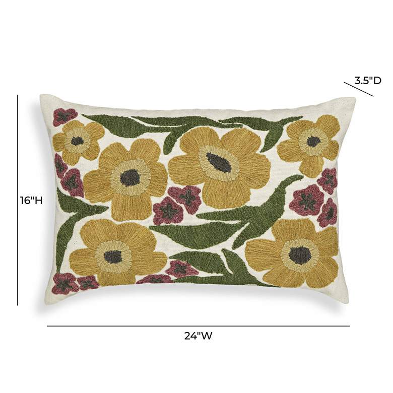 Image 4 Blossom Embroiled Daisy 24" x 16" Rectangular Accent Cushion more views