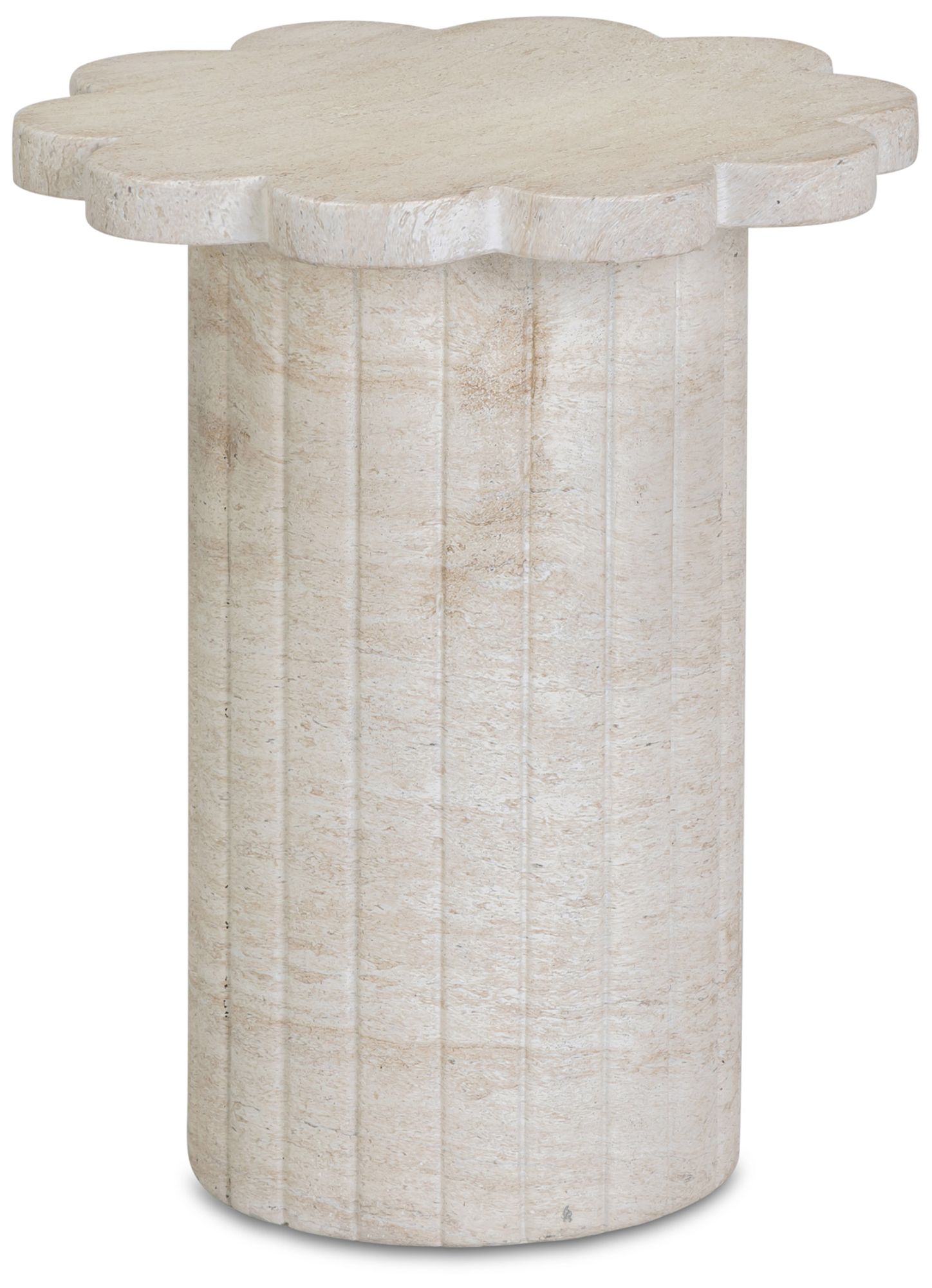 Image 3 Blossom Faux Travertine Indoor/Outdoor Concrete Side Table more views