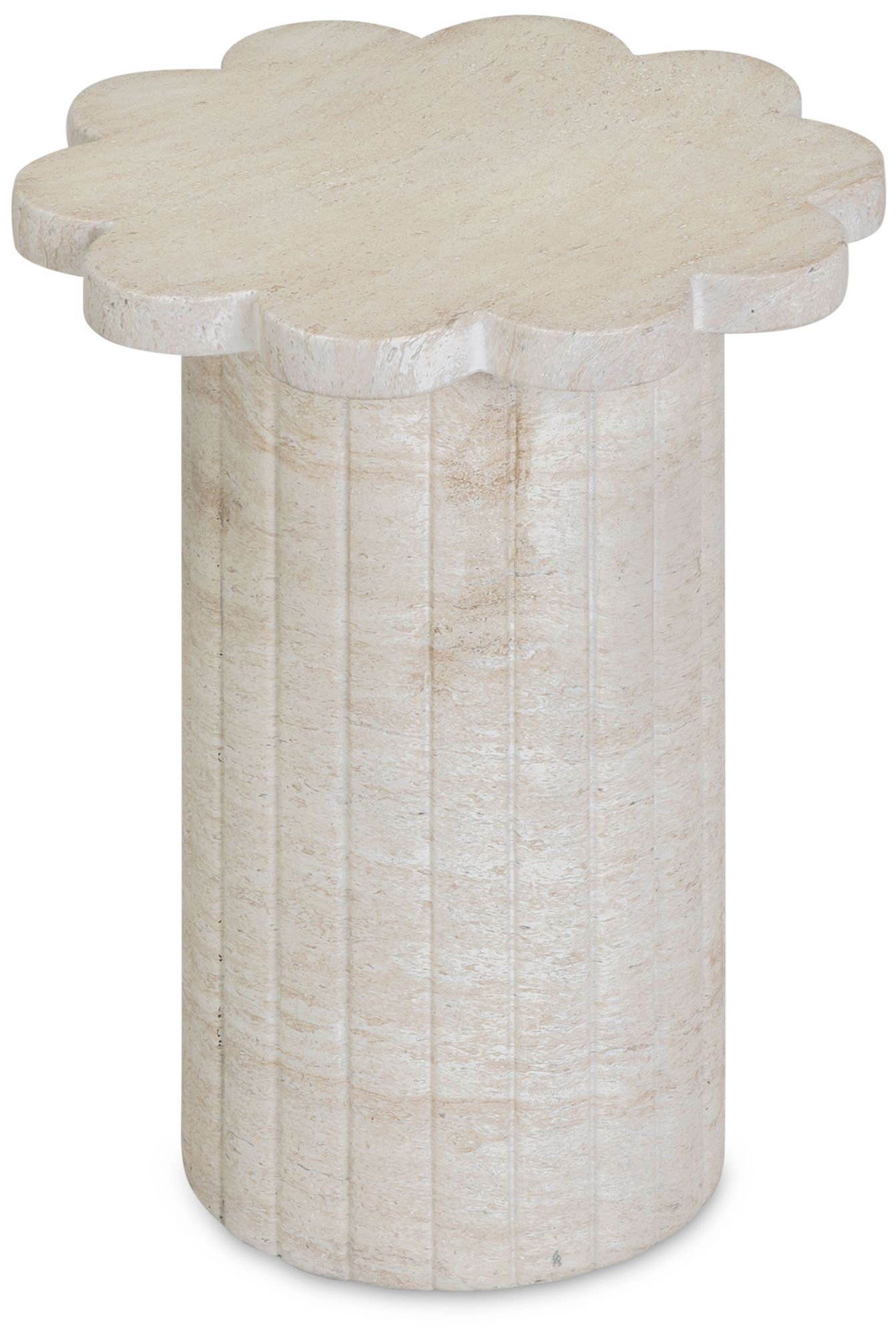 Image 4 Blossom Faux Travertine Indoor/Outdoor Concrete Side Table more views