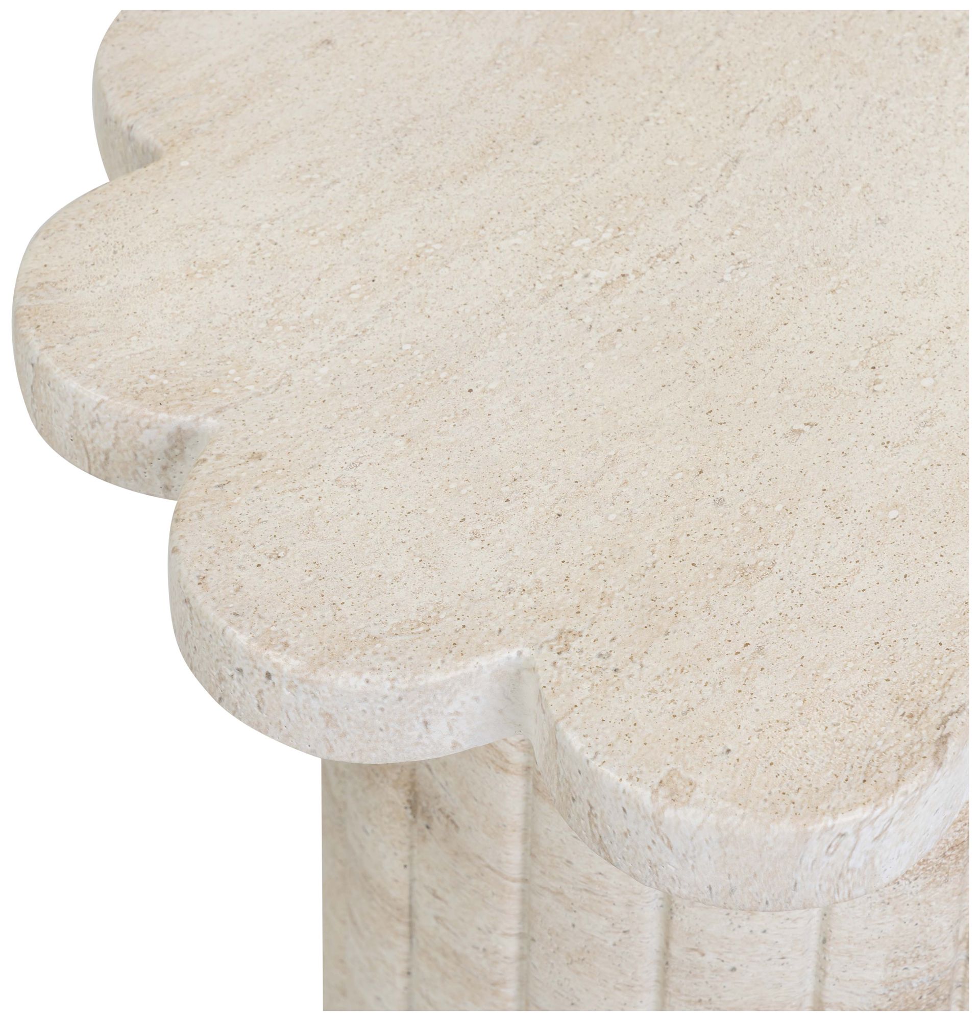 Image 6 Blossom Faux Travertine Indoor/Outdoor Concrete Side Table more views