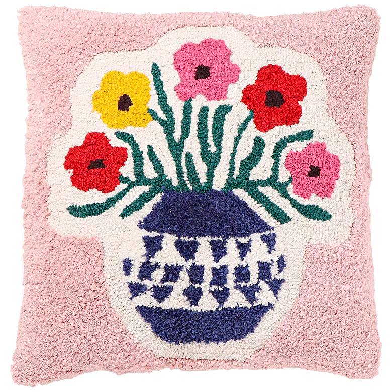 Image 1 Blossom Flower Vase Tufted 20" Square Accent Pillow