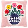 1_Blossom Flower Vase Tufted 20" Square Accent Pillow