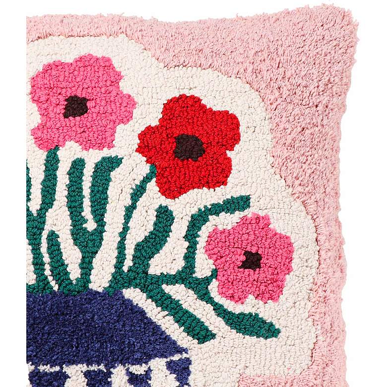Image 2 Blossom Flower Vase Tufted 20" Square Accent Pillow more views
