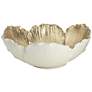 Blossom Hill White and Golf Leaf Bowl