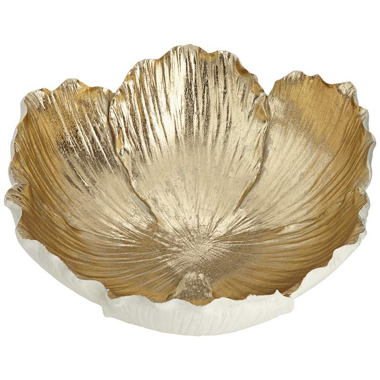 Image 6 Blossom Hill White and Golf Leaf Bowl more views