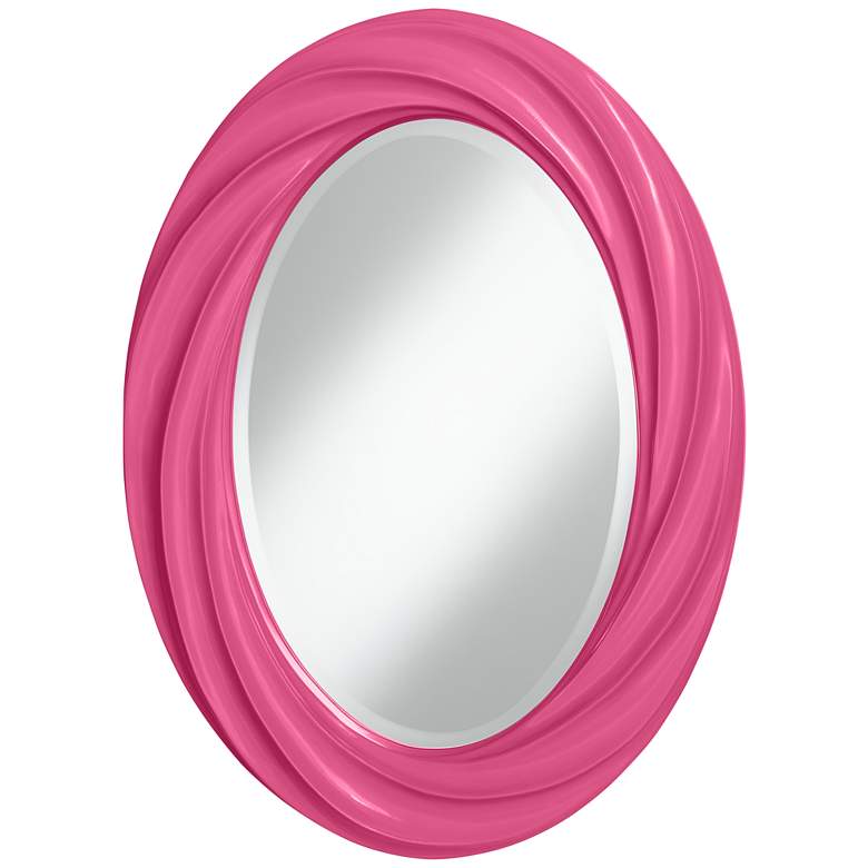 Image 1 Blossom Pink 30 inch High Oval Twist Wall Mirror