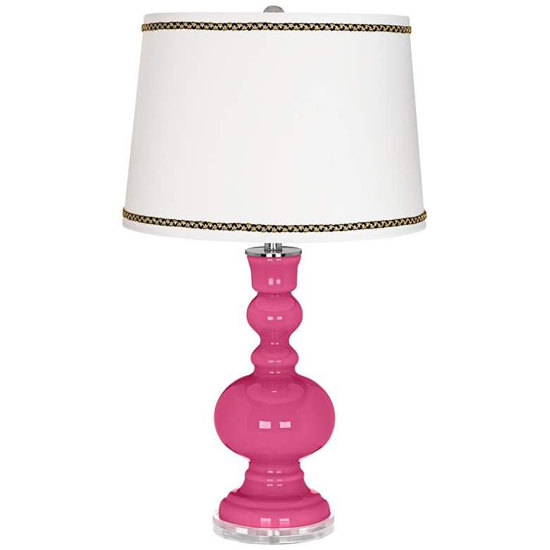 Image 1 Blossom Pink Apothecary Table Lamp with Ric-Rac Trim