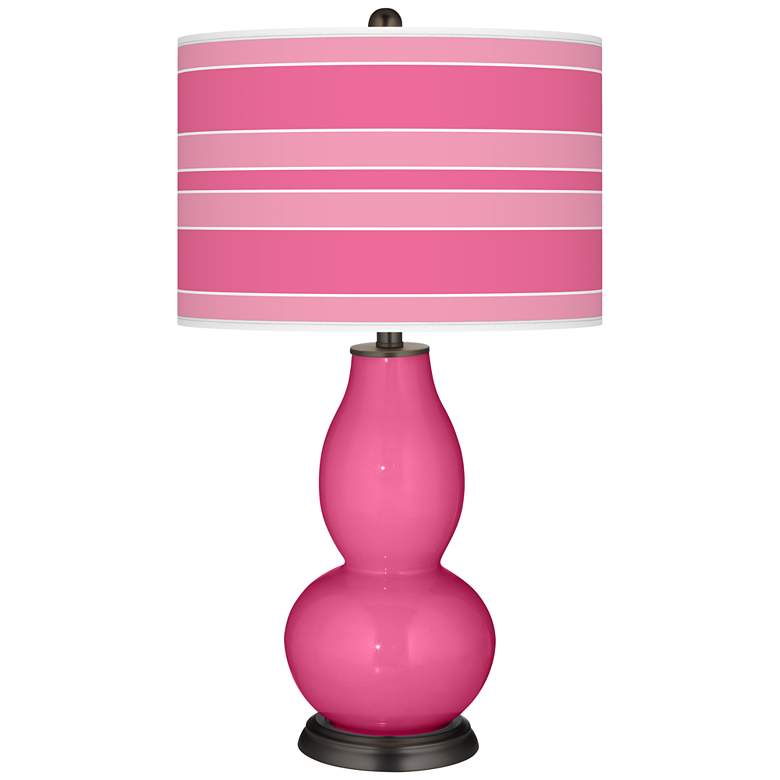 Image 1 Blossom Pink Bold Stripe Double Gourd Table Lamp