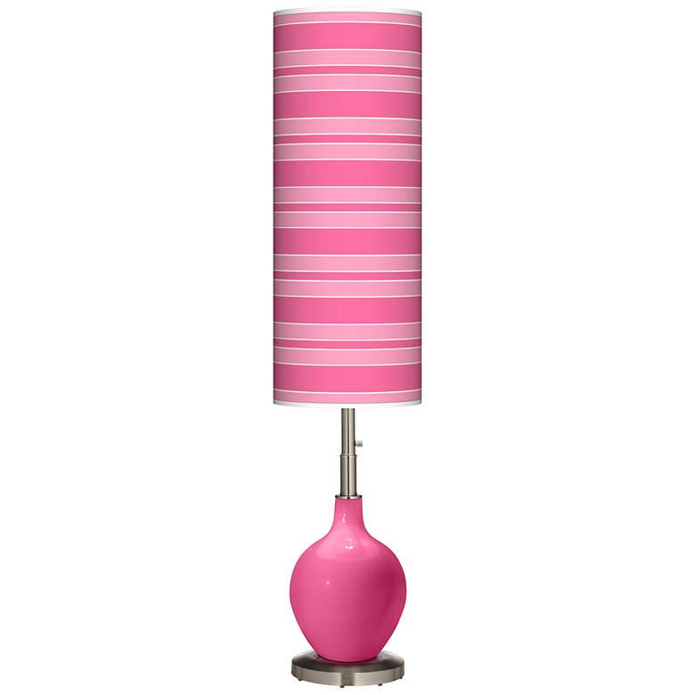 Image 1 Blossom Pink Bold Stripe Ovo Floor Lamp