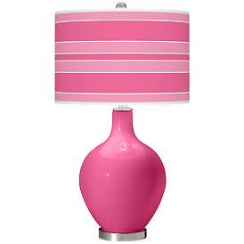 Image1 of Blossom Pink Bold Stripe Ovo Table Lamp