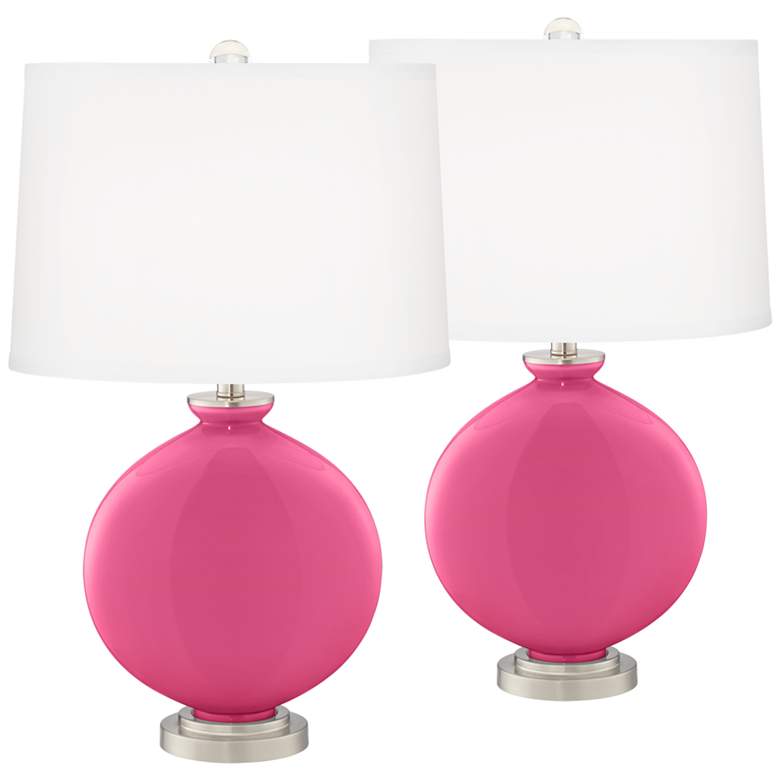 Image 2 Blossom Pink Carrie Table Lamp Set of 2 with Dimmers