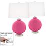 Blossom Pink Carrie Table Lamp Set of 2 with Dimmers