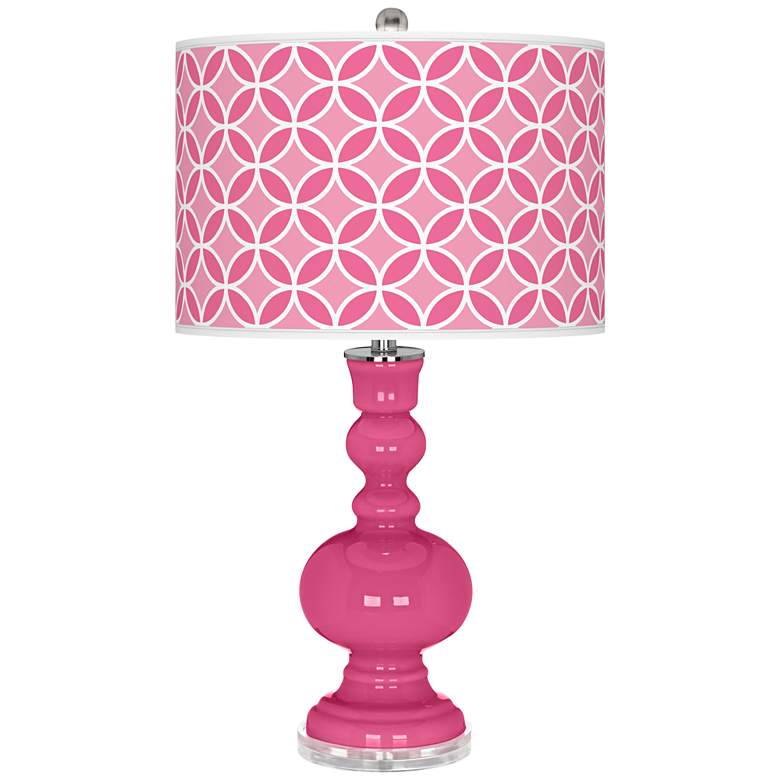 Image 1 Blossom Pink Circle Rings Apothecary Table Lamp
