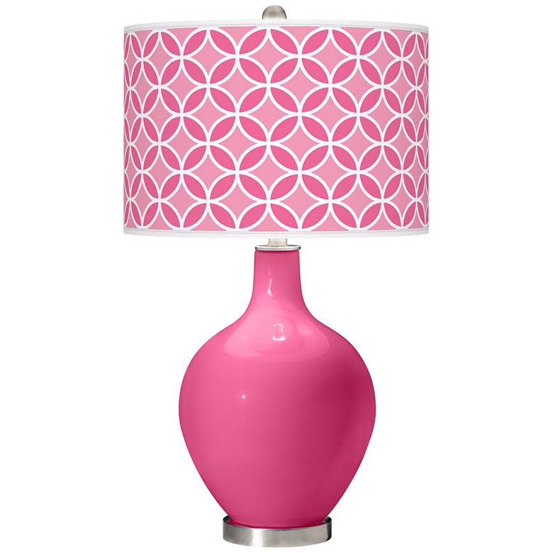Image 1 Blossom Pink Circle Rings Ovo Table Lamp
