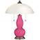 Blossom Pink Gourd-Shaped Table Lamp with Alabaster Shade