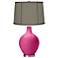 Blossom Pink Gray Dupioni Silk Shade Ovo Table Lamp