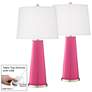 Blossom Pink Leo Table Lamp Set of 2 with Dimmers