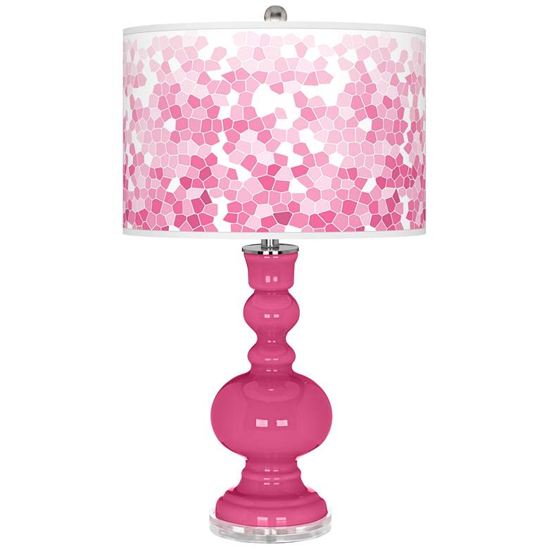 Image 1 Blossom Pink Mosaic Giclee Apothecary Table Lamp