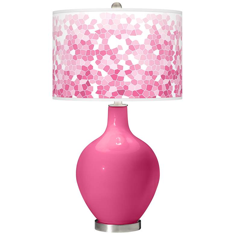 Image 1 Blossom Pink Mosaic Giclee Ovo Table Lamp