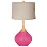 Blossom Pink Natural Linen Drum Shade Wexler Table Lamp