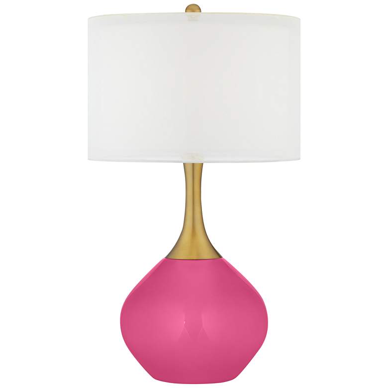 Image 1 Blossom Pink Nickki Brass Modern Table Lamp