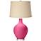 Blossom Pink Oatmeal Linen Shade Ovo Table Lamp
