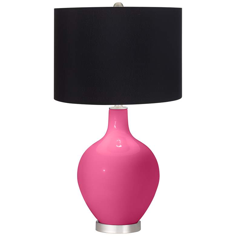 Image 1 Blossom Pink Ovo Table Lamp with Black Shade