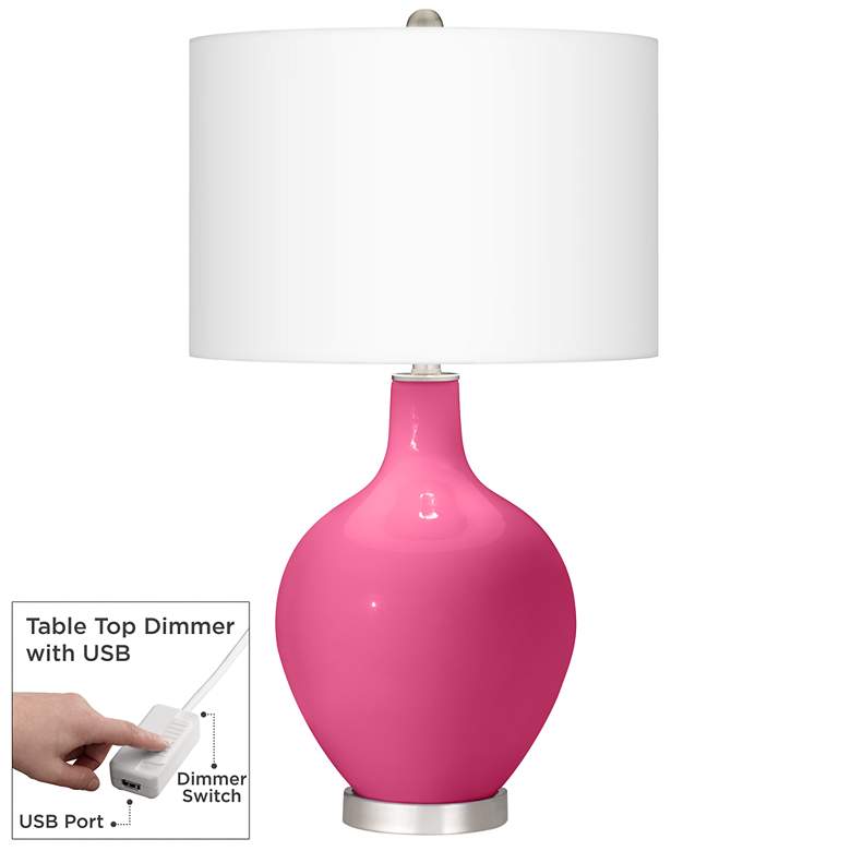Image 1 Blossom Pink Ovo Table Lamp With Dimmer
