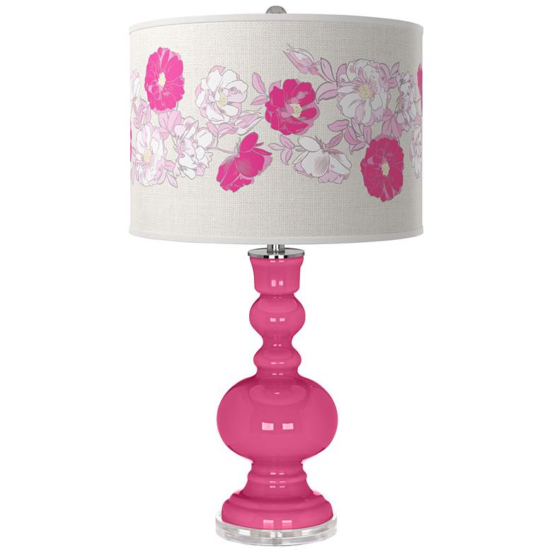 Image 1 Blossom Pink Rose Bouquet Apothecary Table Lamp