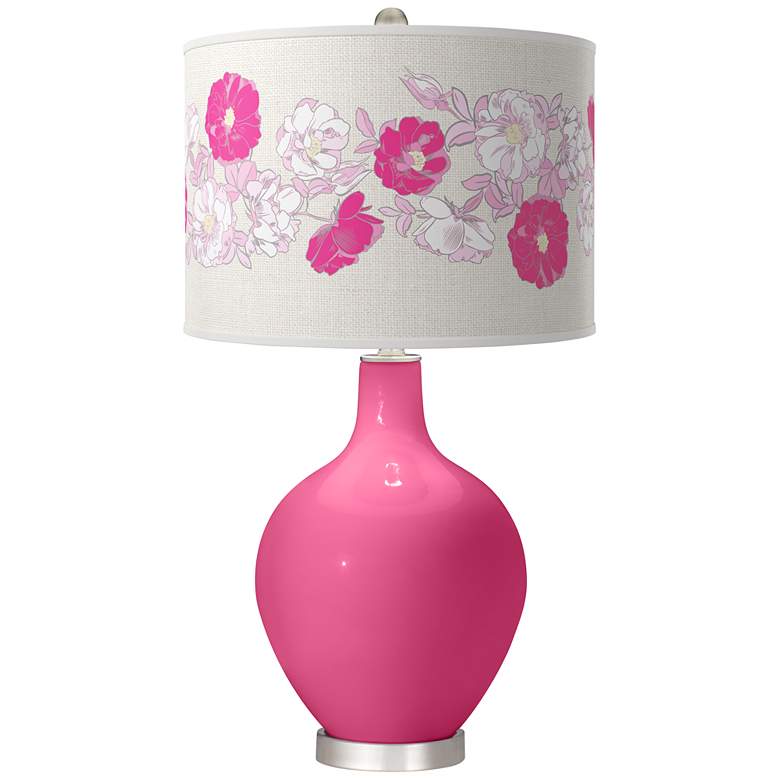 Image 1 Blossom Pink Rose Bouquet Ovo Table Lamp