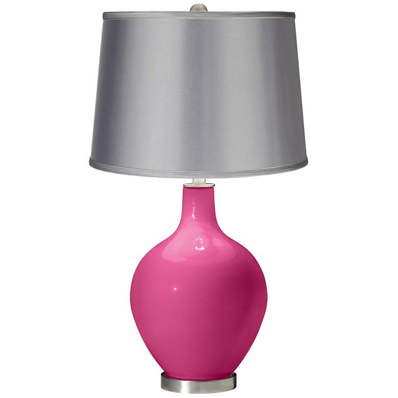 Image 1 Blossom Pink - Satin Light Gray Shade Ovo Table Lamp