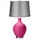 Blossom Pink - Satin Light Gray Shade Ovo Table Lamp